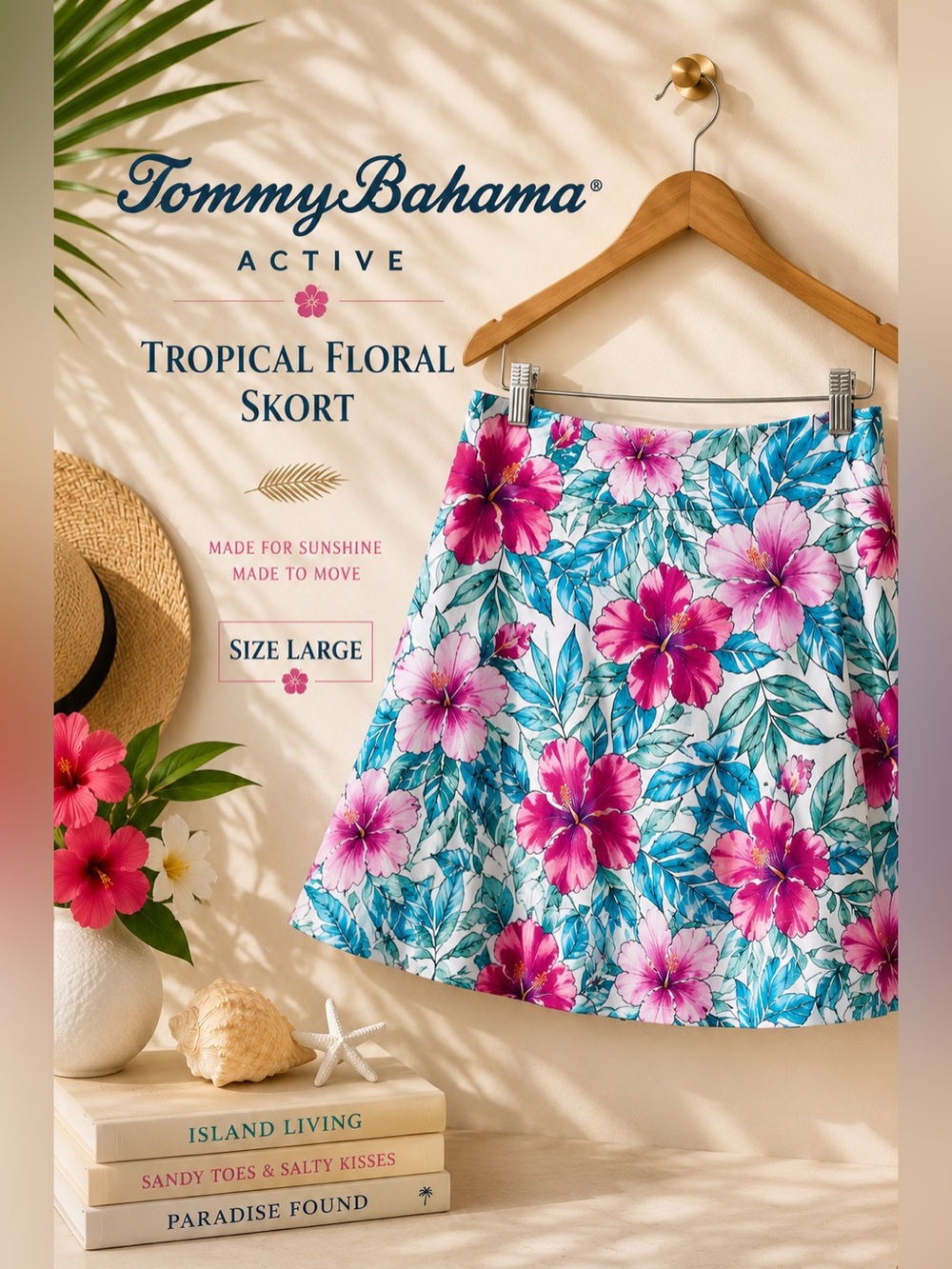 Tommy Bahama Active Tropical Floral Skort Large